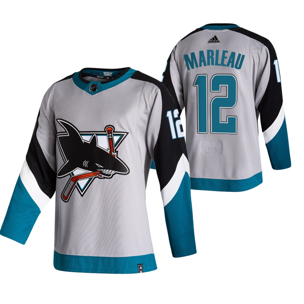 2021 Adidias San Jose Sharks 12 Patrick Marleau Grey Men Reverse Retro Alternate NHL Jersey